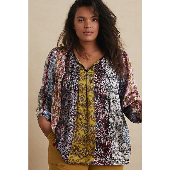 New Anthropologie x Daniel Rainn Corinne Peasant Blouse $158 PETITE SMALL Floral - Picture 4 of 6